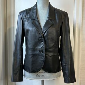SANDY Toronto Based Authentic Black Leather Blazer